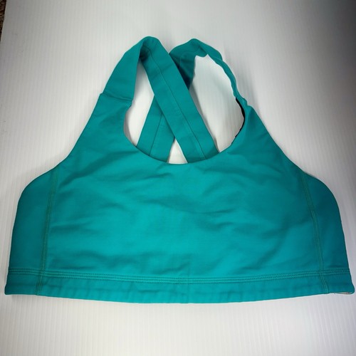 Lululemon Size 8 Cross Back Sports Bra Green Medium M