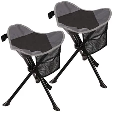  2 Pack Folding Tripod Stools for Adults, Lightweight Black - 2 Packs Basic