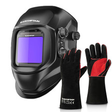 ARCCAPTAIN Solar Powered Auto Darkening Welding Helmet Large View True Color New