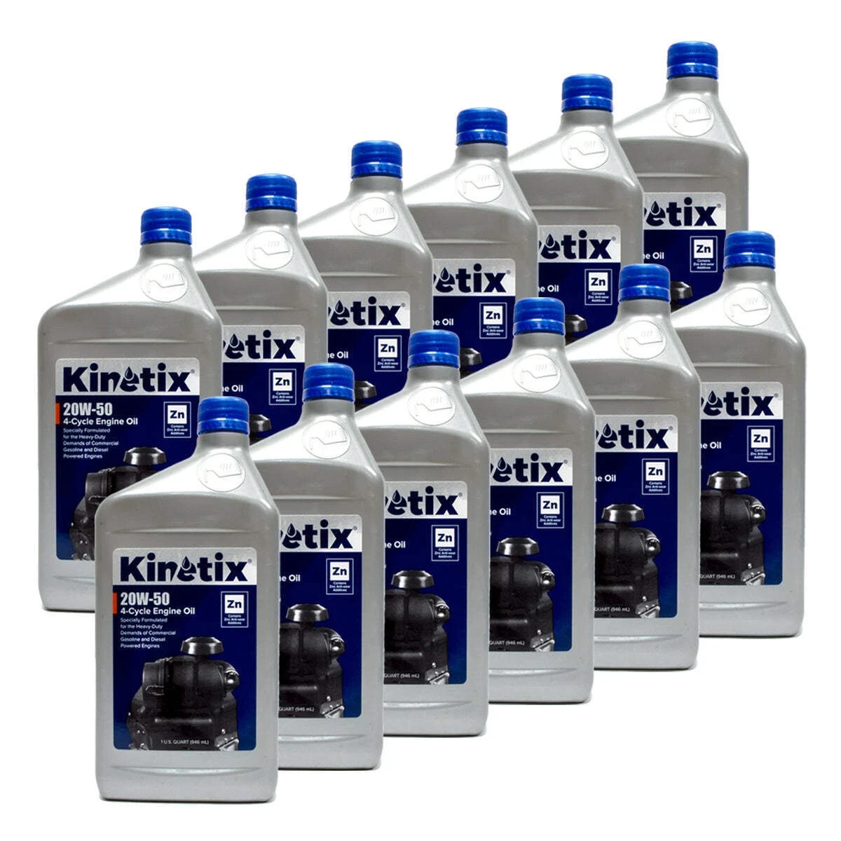 Case of 12 Kinetix 20W-50 Small Engine Oil 1 Quart Bottle (80007