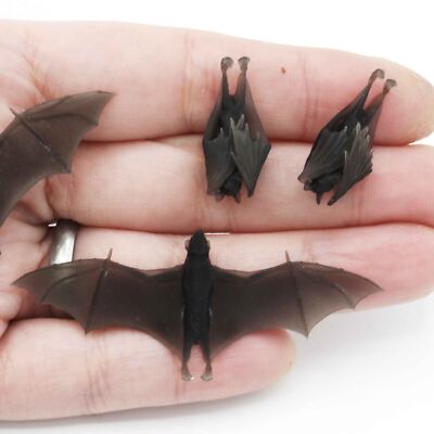 Miniature Bat - 1:12 Scale dollhouse diorama animal art craft supply (2 bats)