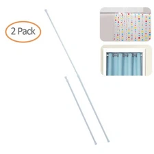 2pcs Tension Curtain Rod Spring Load Adjustable Curtain Pole Heavy-Duty Steel