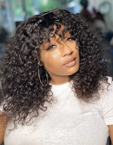 Perruque Courte Style Pixie Noir - Cheveux Humains Brésiliens, Bonnet Moyen, Cadeau Inclus, Neuf Sans étiquette