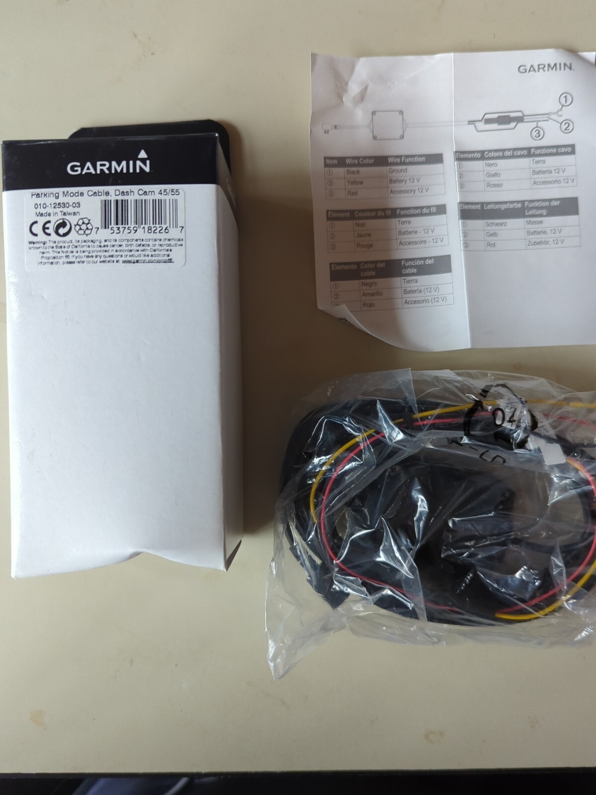 NEW Garmin 0101253003 Parking Mode Cable NIB 753759182267 eBay