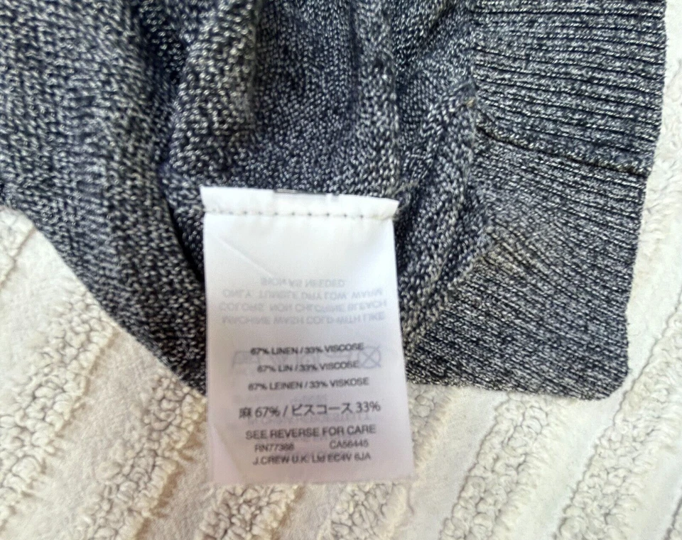 J. Suéter Pullover Crew Mujer XXL Cuello Redondo Gris Manga Larga Lino Viscosa Foto 4 de 4