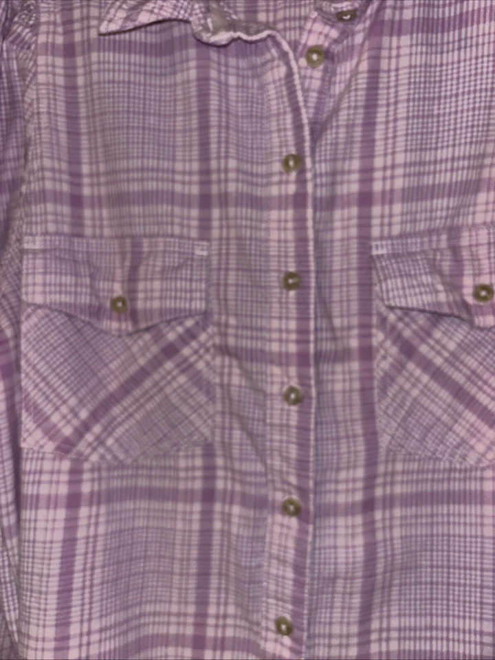 We The Free People XL Pink Plaid Shacket Sun City Puff Sleeve Cropped Tie Cuffs - Imagem 3 de 4