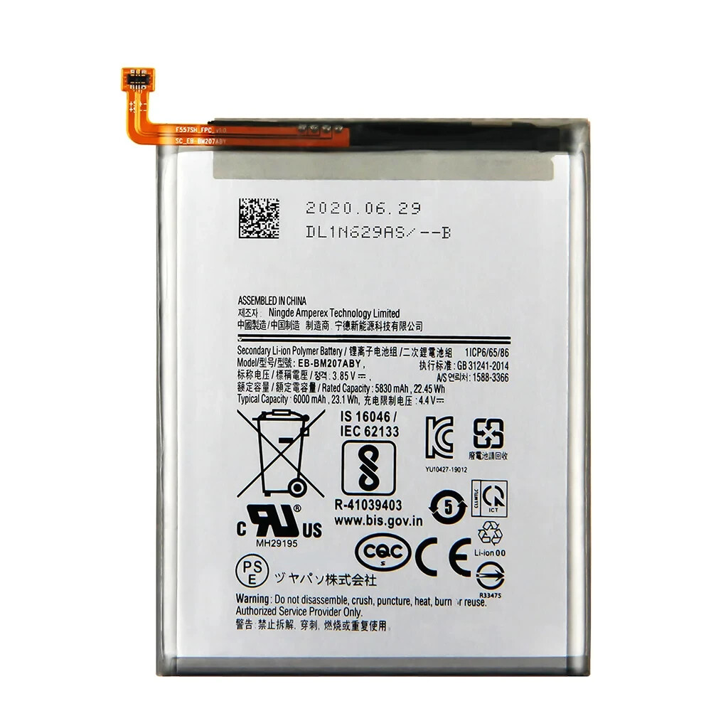 Phone Battery EB-BM207ABY For SAMSUNG Galaxy M30s SM-M3070 M21 M31 - Main Image