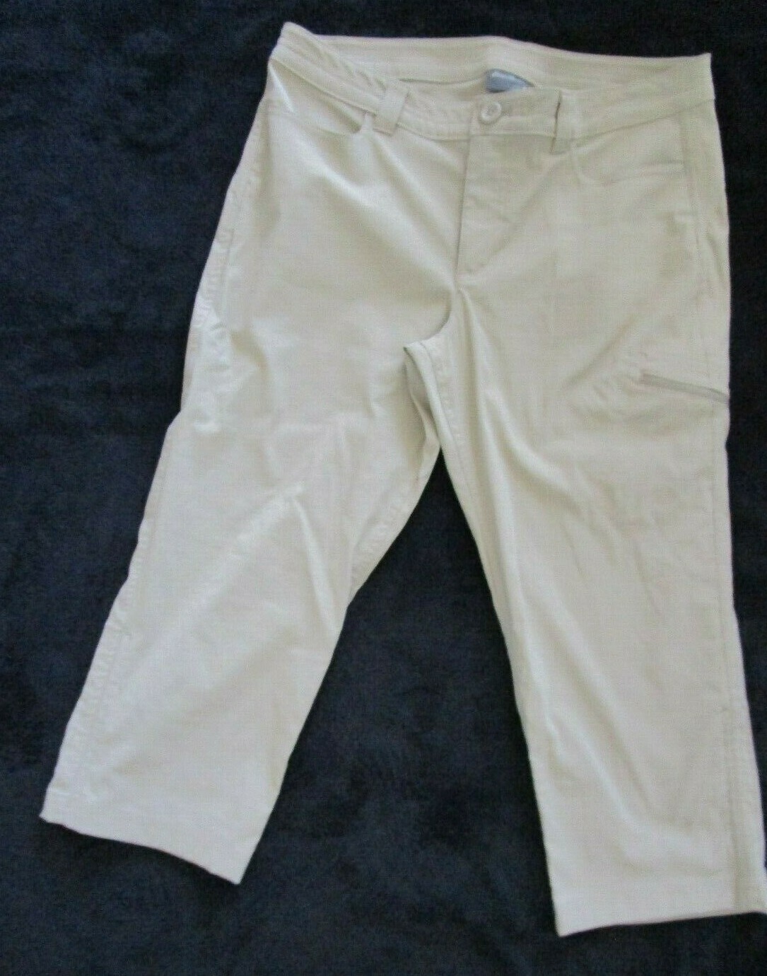 Women's EDDIE BAUER Capri Pant Nylon Stretch Khaki Ac… Gem