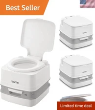 Durable Floor-Mounted Portable Toilet with Bellows Pump Flushing System