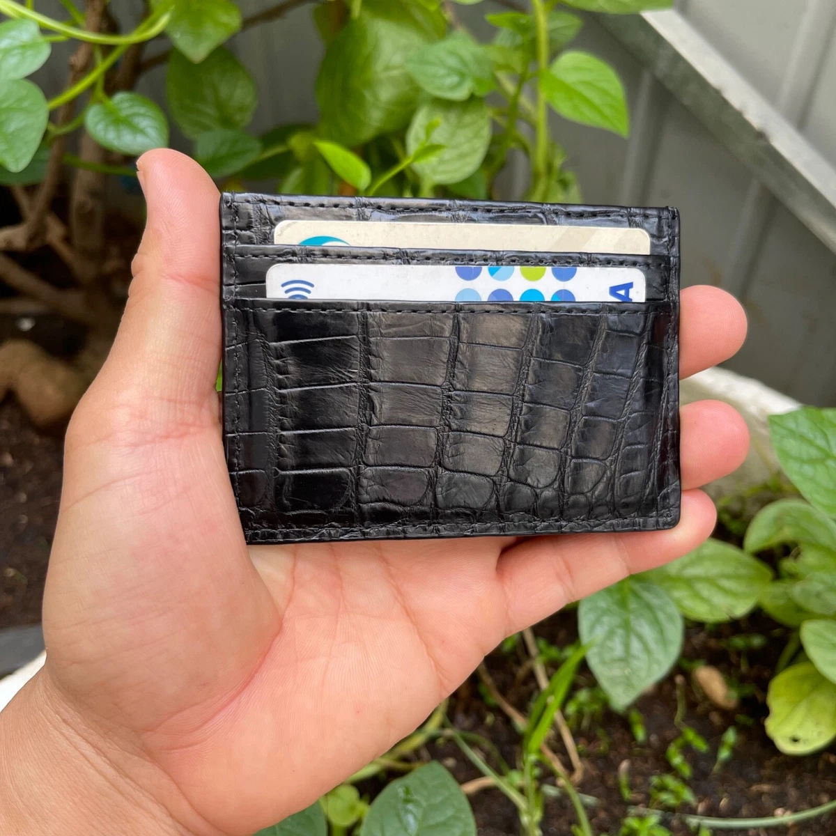 Blue/Black Leather Cardholder Wallet