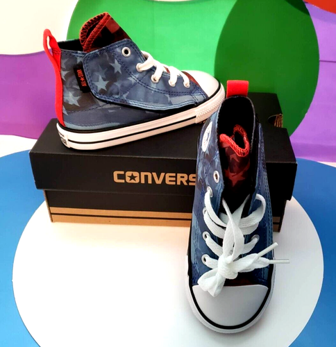 Converse All Star Baby Kids, Blue Canvas fashion shoes Casual Junior size 9 NIB - Picture 8 of 9