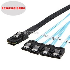 Reverse Mini SAS SFF 8087 36Pin to 4 SATA 7Pin Splitter Data Adapter Cable 1M
