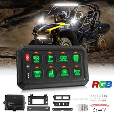 8 Gang RGB Switch Panel Led Light Circuit Control For Can-am Commander 800 1000