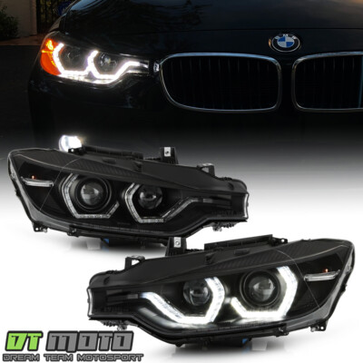 2012-2015 BMW F30 320i 328i 335i HID w/AFS Black LED 3D DRL Projector Headlights