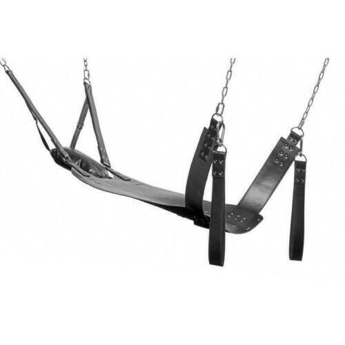 Heavy Duty Leather SLING SWING Hammock For Sex- SWING & SLING With Stirrups BDSM - Picture 5 of 6