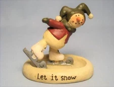 Blossom Bucket SUZI Skoglund - LET IT SNOW - Snowman Ice Skater 2009 Retired
