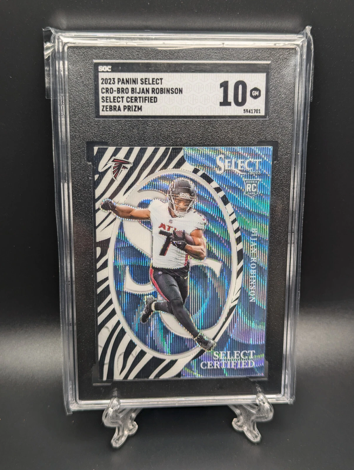 Bijan Robinson Panini Select Select Certified Rookies #CROBRO Zebra Prizm