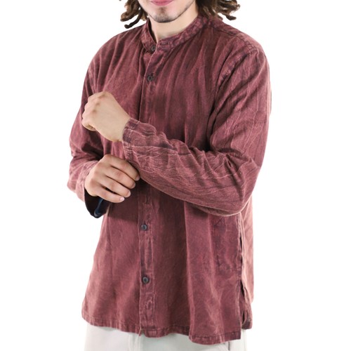 Kunst und Magie Camicia Uomo Slavato Fischerhemd Casual Goa Arte - Foto 5 di 21