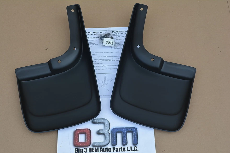 Protector contra salpicaduras negro moldeado trasero Chevrolet Express Van GMC Savana nuevo OEM 12496341 Foto 3 de 4