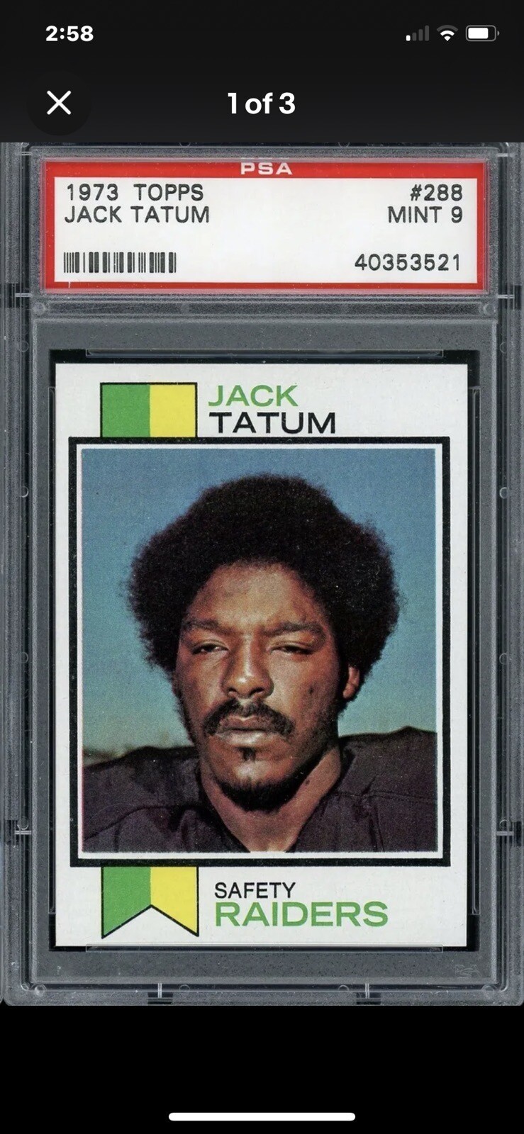 1973 Topps Football 288 Jack Tatum PSA 9 eBay
