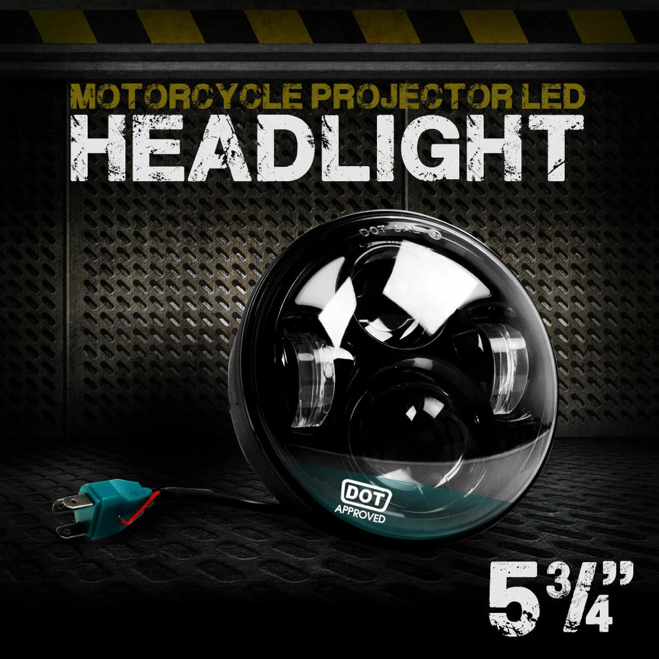 Harley Davidson 5 3/4" LED Negro Faro Daymaker para Dyna Sportster Bob 883 Foto 4 de 4