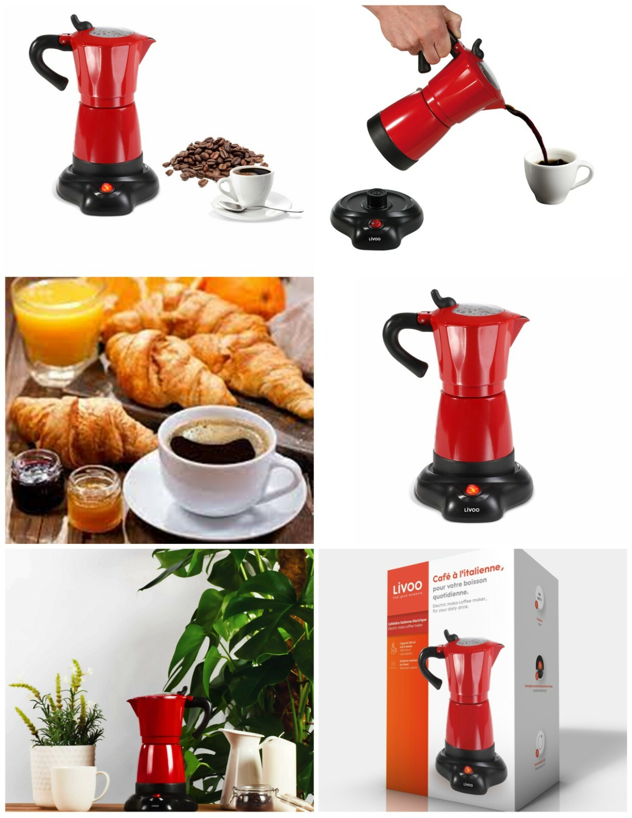 Cafetière italienne électrique 6 tasses : fini le café brûlé sur vos plaques