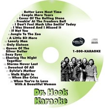 CUSTOM KARAOKE DR. HOOK 20 GREAT SONG cdg CD G RARE SYLVIA'S MOM  MORE 70'S v.1