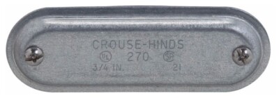 Crouse-Hinds 370, Rigid Conduit Body Cover, 1 Wdgnut Sht Stl Form 7 Cov, 1 PC
