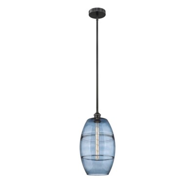 Innovations 616-1S Vaz 1Lt 10'' Stem Mini Pendant, BK/BL - 616-1S-BK-G557-10BL