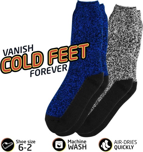 Warm Kids Winter Socks – Moisture-Wicking Thermal Socks 2-Pack, Shoe Size 2-6 - Picture 7 of 8