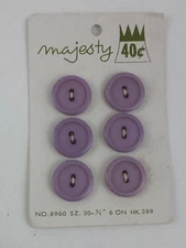 Majesty 8960 6 Pcs. 2-hole Purple Round Buttons   8960 8960