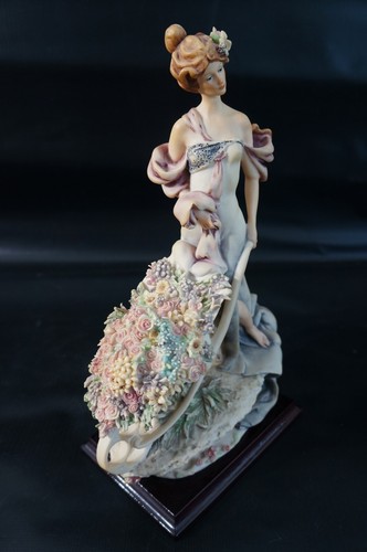Giuseppe Armani Lady With Flower Cart Figurine Florence - Picture 3 of 12