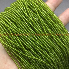 Wholesale 10 Strands 2MM Natural Peridot Gemstone Faceted Round Loose Beads 15"