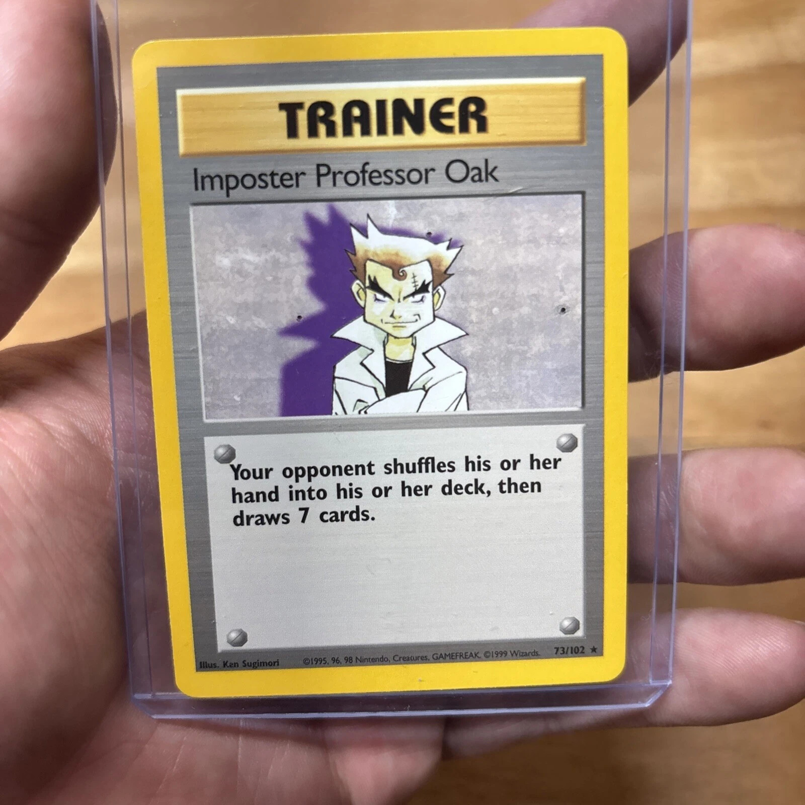 Imposter Professor Oak - 73/102 - Rare Non-Holo WOTC TCG—Base Set Pokemon Card
