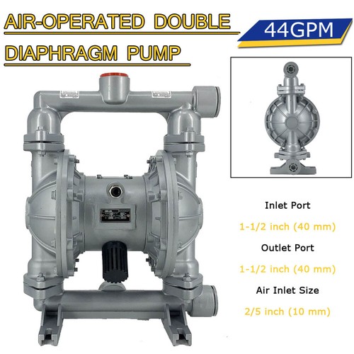 44GPM Luftbetriebene Doppelmembranpumpe 1-1/2" Einlass/Auslass Erdöl Flüssigkeiten - Bild 1 von 13
