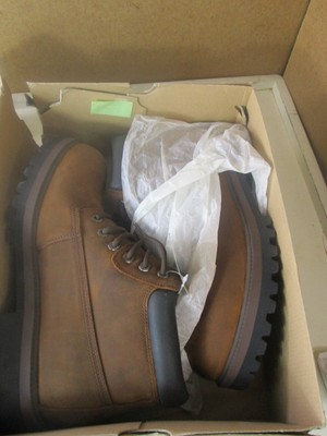 Skechers Mens Waterproof Dark Brown Leather Boots Memory  display picture 2