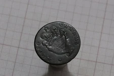🧭 🇺🇸 USA COLONIAL RARE EVASION HALF PENNY ALFRED THE GREAT MUSIC CHARMS B66 