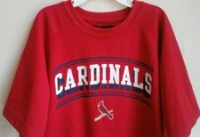 Mighty Mac Sports Youth Medium (12-14) Cardinals Baseball Shirt--Blank Back-EUC 