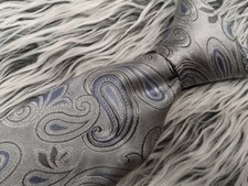 JOHN W. NORDSTROM L60" SILVER GREY BLUE NAVY PAISLEY 100 SILK MADE IN USA TIE