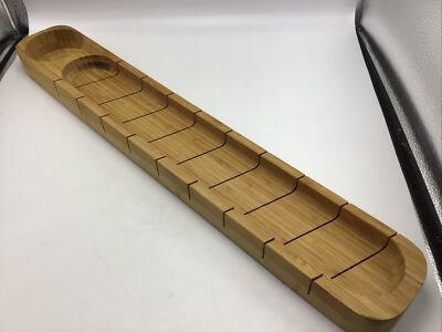 Baguette Bread Miter French Cutting Slicing Garlic Wine Coaster Bamboo Wood 26''