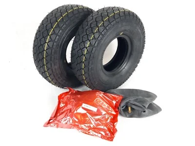 Pair of 4.00-5 (300x100) Mobility Scooter Tyres & Tubes (Good Care) Black