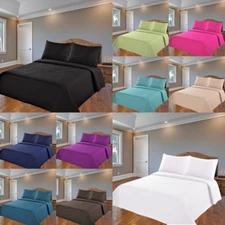 Nena 2/3 Piece Bed Bedspread Soft Quilt Coverlet Solid Stippling Stitch Set