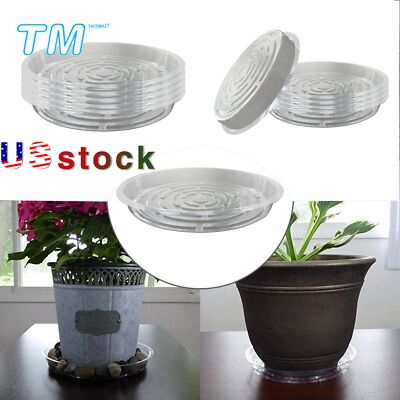 5/10 Pack Clear Light Plastic Duty Sturdy Plant Saucer Drip Trays for pot