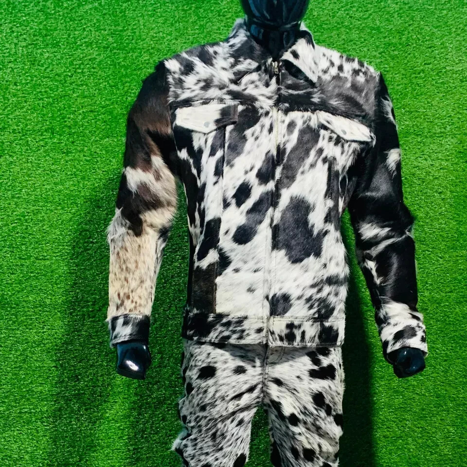 PONY Giacca da uomo in vera pelle di mucca con capelli veri Giacca in pelle di mucca pelle di cavallo