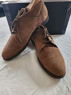 Bruno Magli Men's Desert Boot Lace Up Light Brown Suede Made In Italy