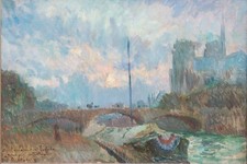 ALBERT MARIE LEBOURG Notre Dame de Paris, oil on canvas, Impressionist