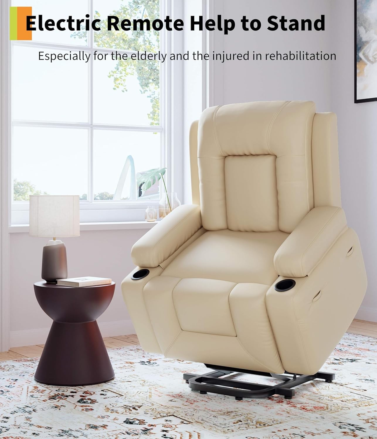 Electric Power PU Leather Lift Chair w/ Remote Control Recliner Chair Massage US