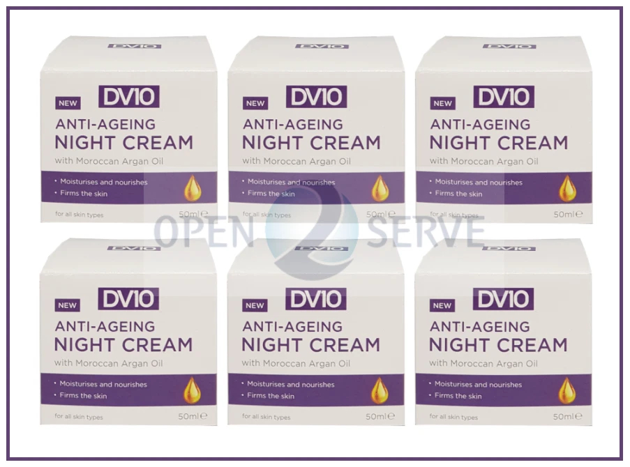 6x DV10 Anti-Ageing Night Cream + Moroccan Argan Oil | Firms | Nourishes - 50ml