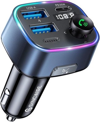 FM Transmitter Auto Bluetooth 5.4 48W (PD 36W & 12W) Bluetooth Adapter Auto