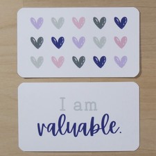 Positive Affirmations, Healthy Mindset Daily Mantras, 20 Cards, Travel Size Deck
